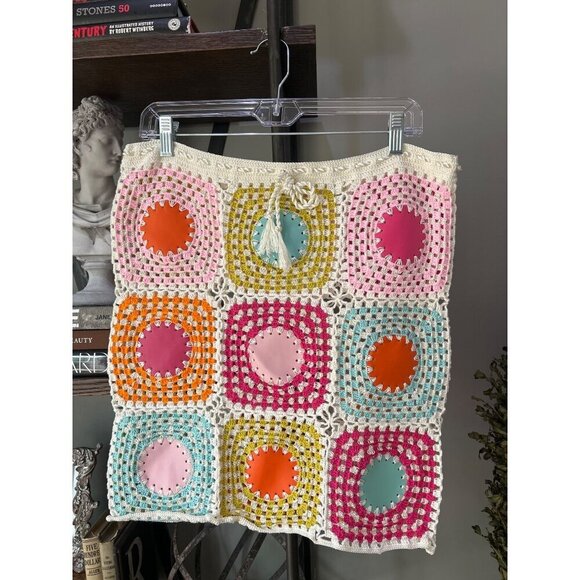 My Beachy Side Crochet Mini Skirt Multi Womens Size XL - Picture 6 of 9